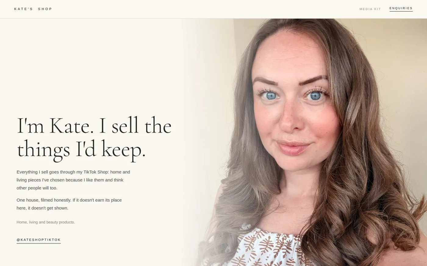 Kate's Shop, a small business website built by Bobby Holmes
